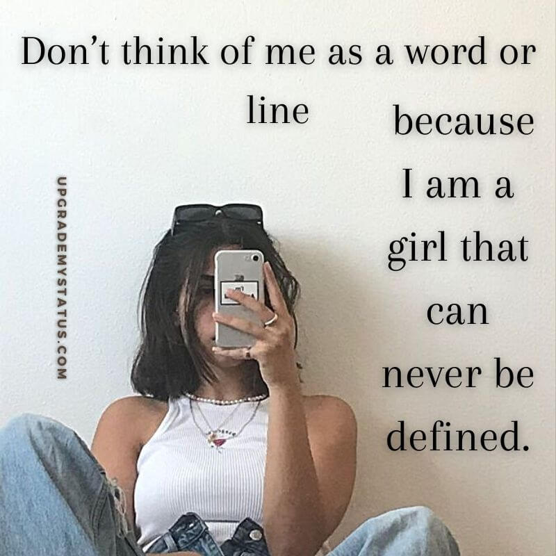 attitude line written over a image of girl taking selfie