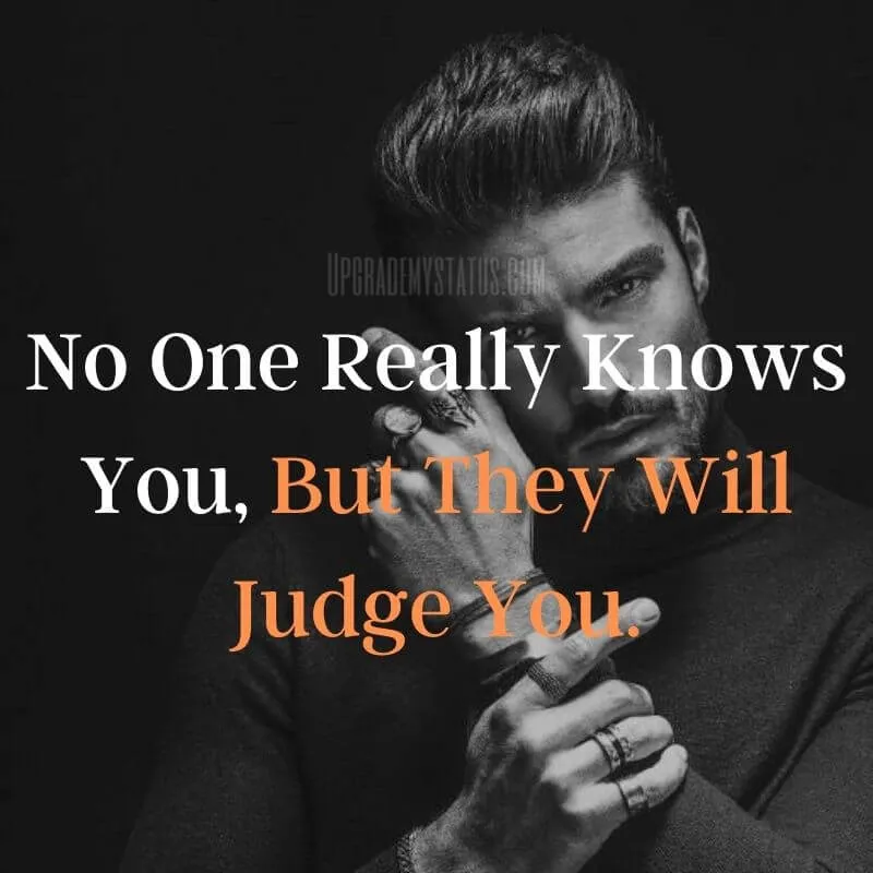 image of young stud with black background over it sentence Written about judgement