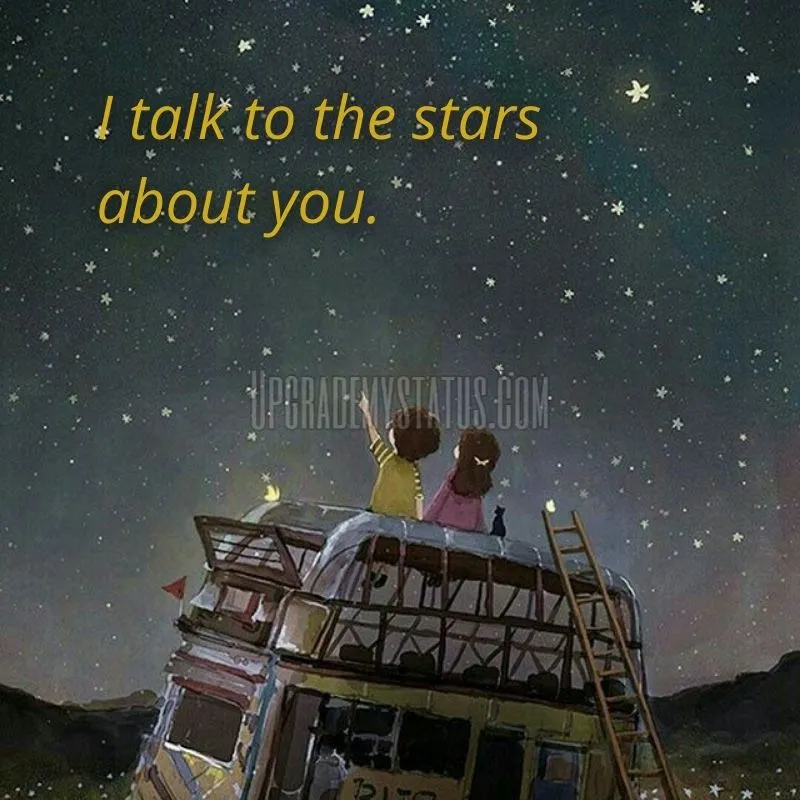 Abstract image of a girl and boy sitting on a bus looking at stars