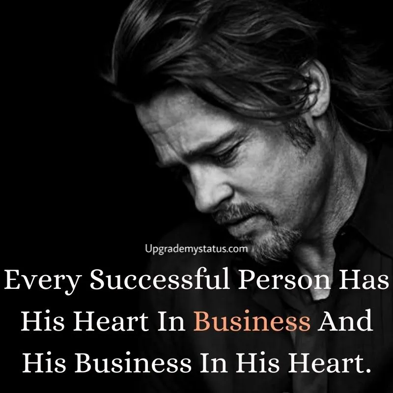 image of a handsome man in long hairs over it a line about person who loves his business is written