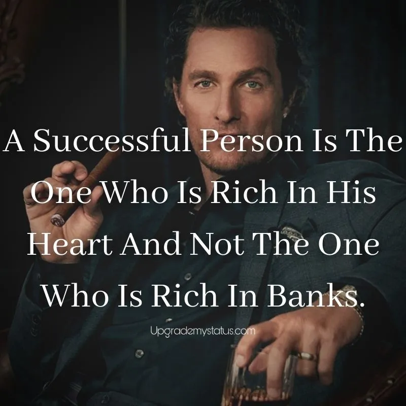 a line about successful person is written over a image of Hollywood actor Matthew McConaughey