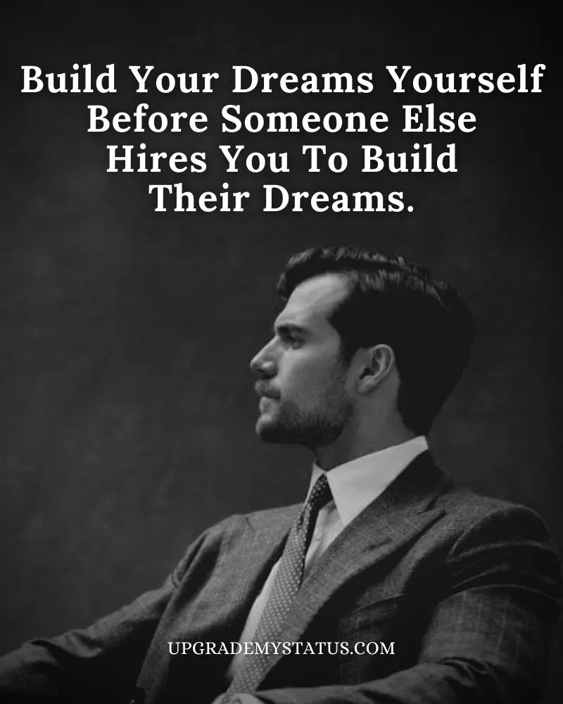 Motivational Status in English over a image of handsome man in suit