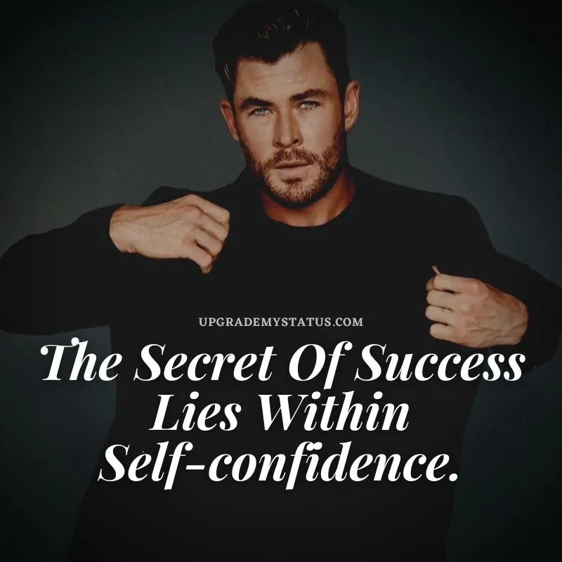 image of Hollywood actor chris hemsworth over it some lines about success is written