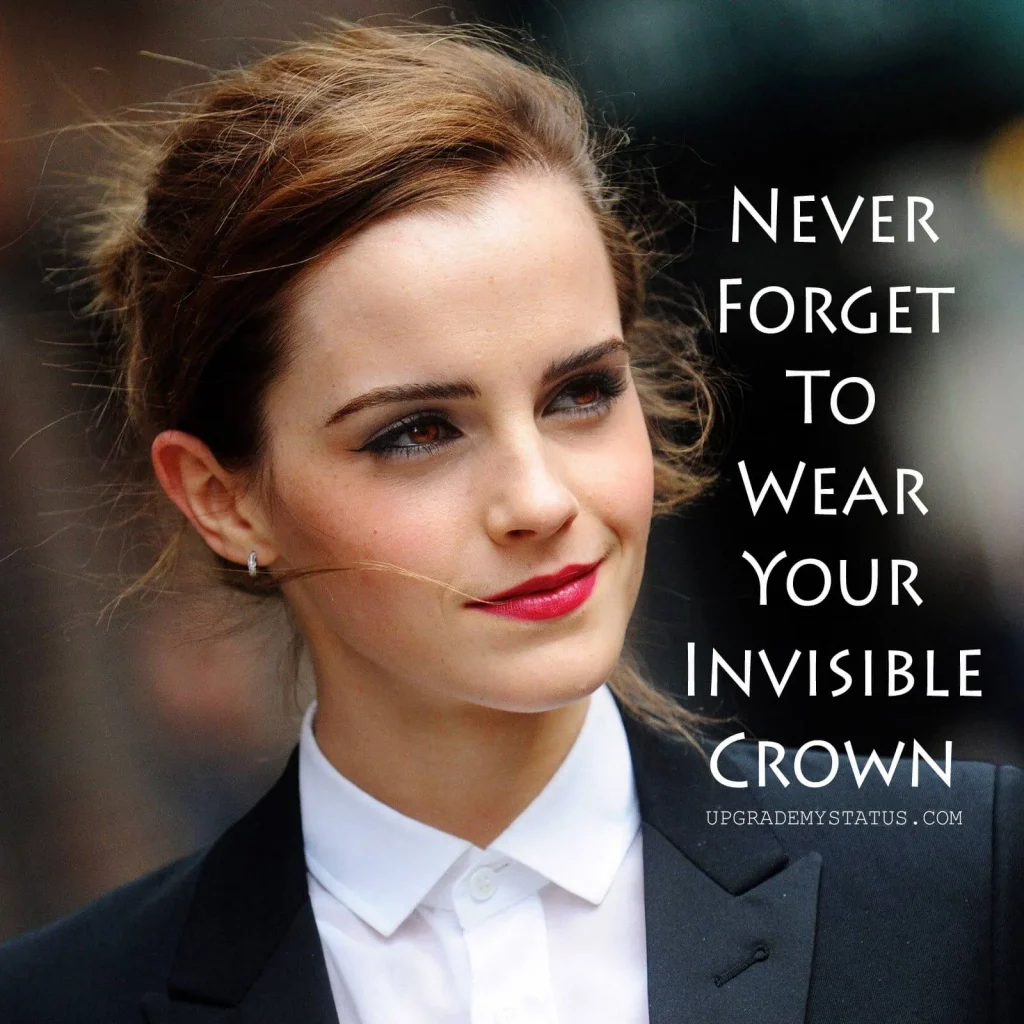 a attitude line is written over a image of Hollywood actress Emma Watson